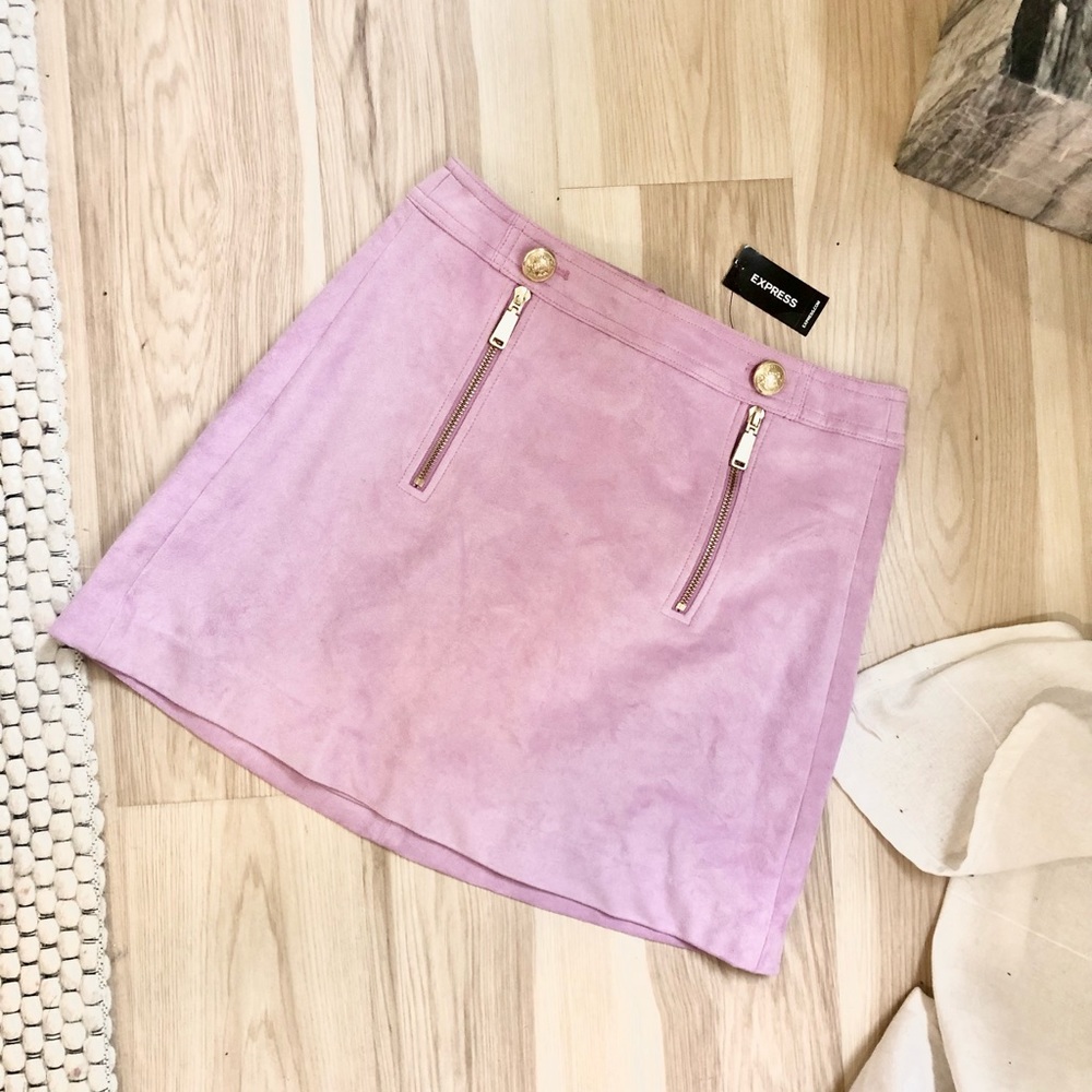 Express pink sided mini skirt